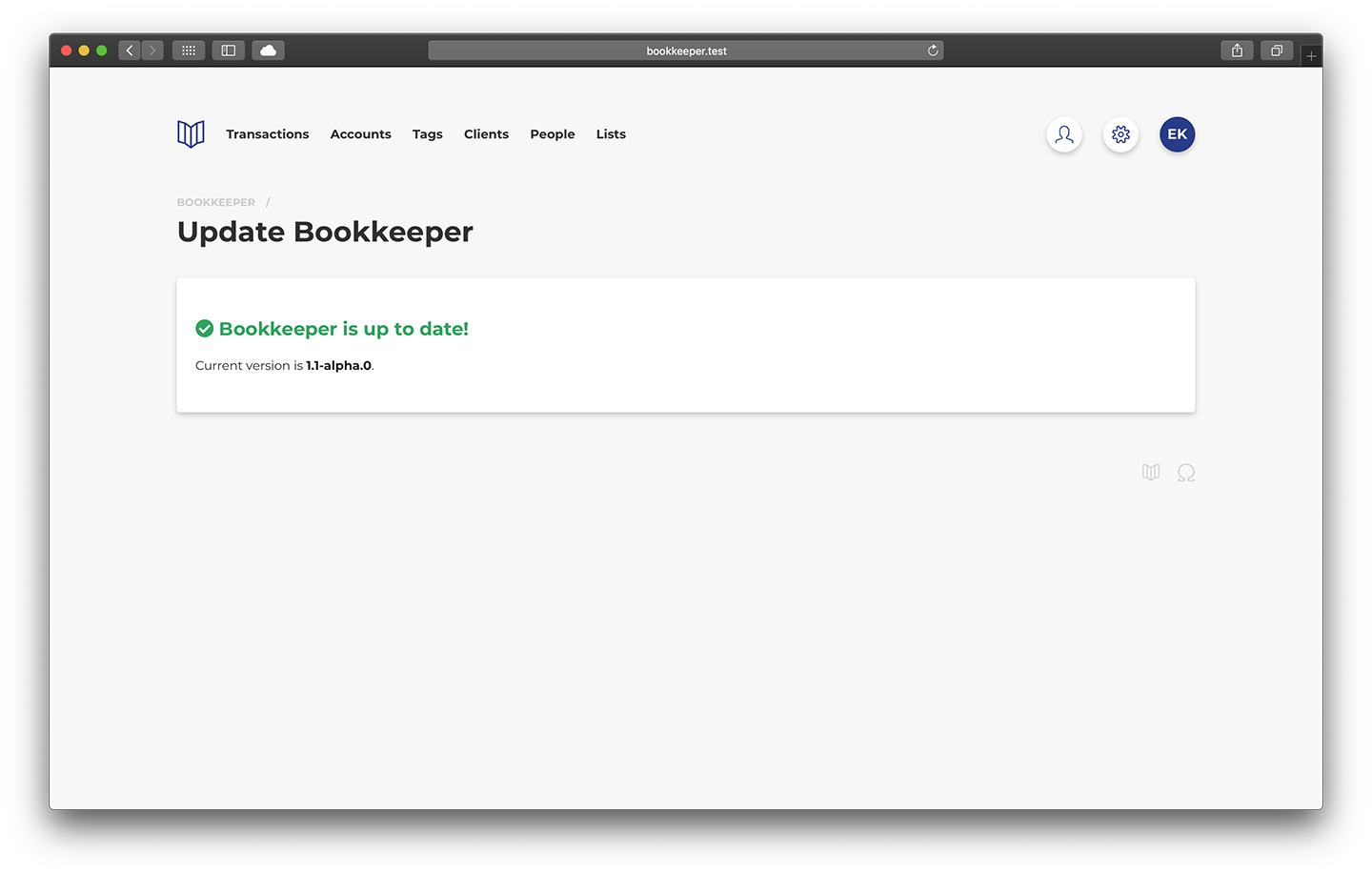 Update Bookkeeper